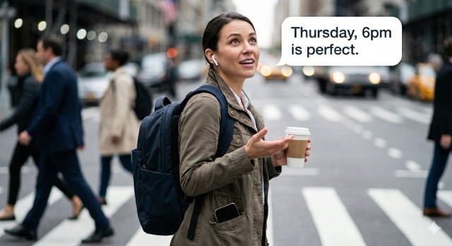 Customer booking an appointment on the go using conversational AI